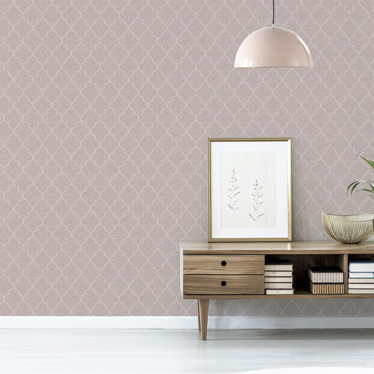 Velvet Trellis Rose Gold Wallpaper