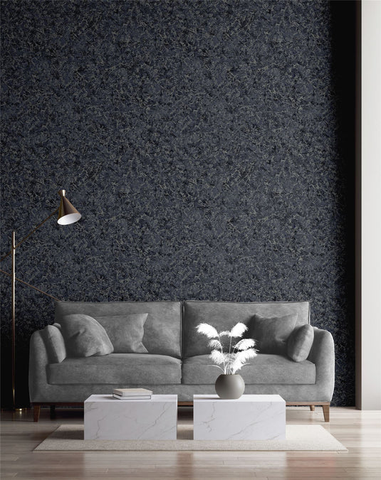 Textured Marble Navy / Silver Wallpaper sw6