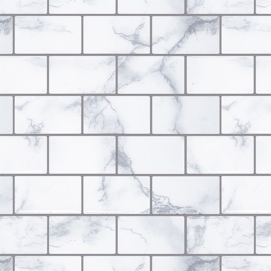 Wall Tile Marble Brick 30.5x30.5cm Grey (5 Tiles Per Pack) - sw30