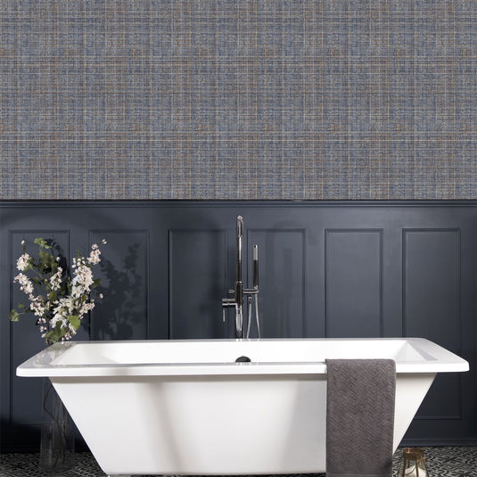 Country Tweed Navy Wallpaper