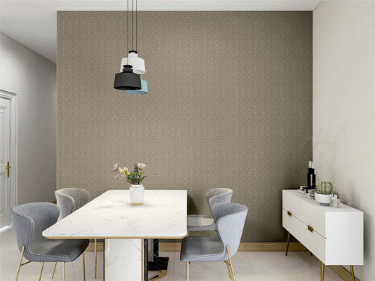 Symmetrical Chic Champagne and Silver Wallpaper