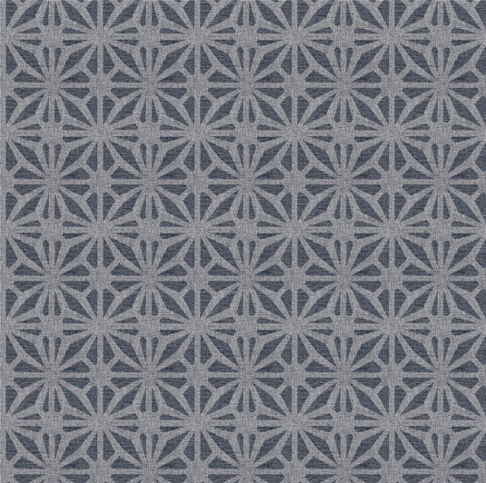 Moorish Mosaic Navy / Silver Wallpaper