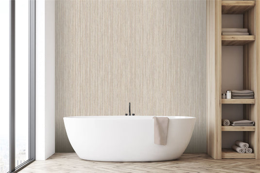 Japandi Grasscloth Neutral Wallpaper