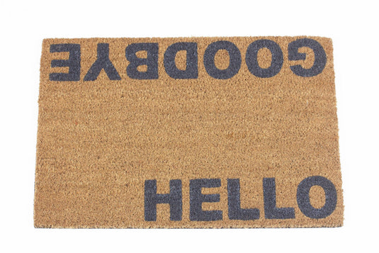 Astley Hello Goodbye Printed Neutral Doormat 40x60cm