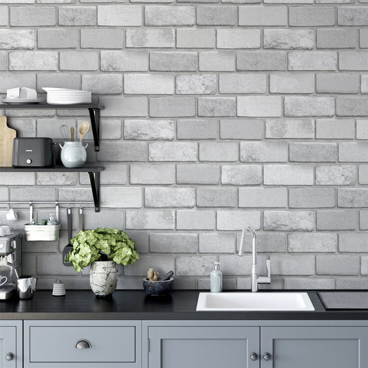 Diamond Silver Brick Wallpaper sw12