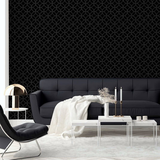 Sequin Geo Black Wallpaper