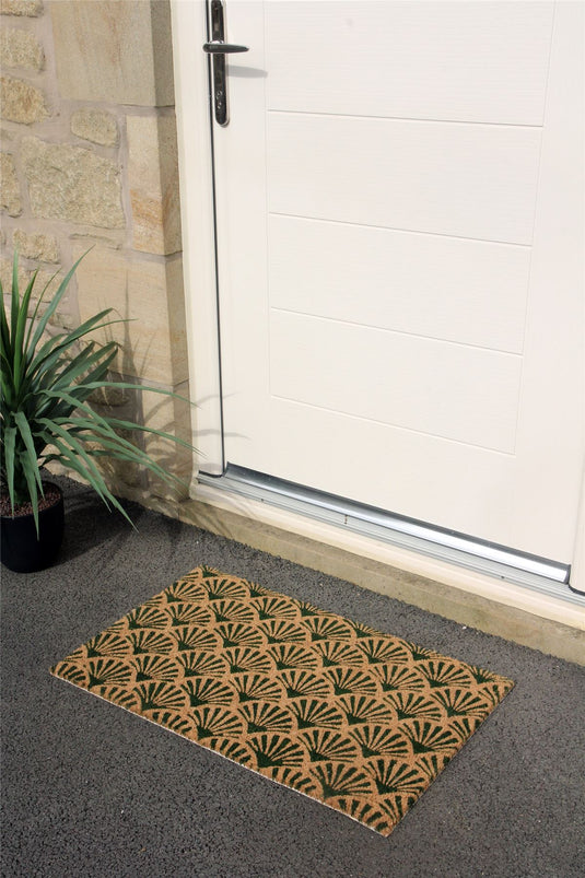 Astley Scallop Coir Forest Green Doormat