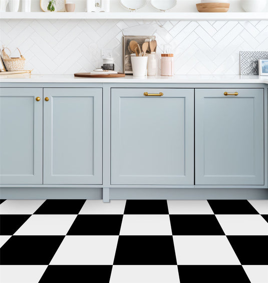 Plain Black & White Artifix Floor Tile