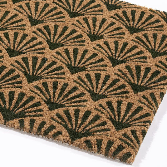 Astley Scallop Coir Forest Green Doormat