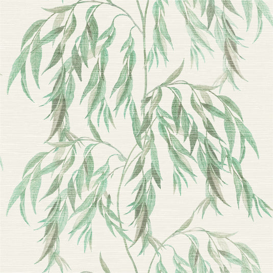 Willow Tree White/Green Wallpaper