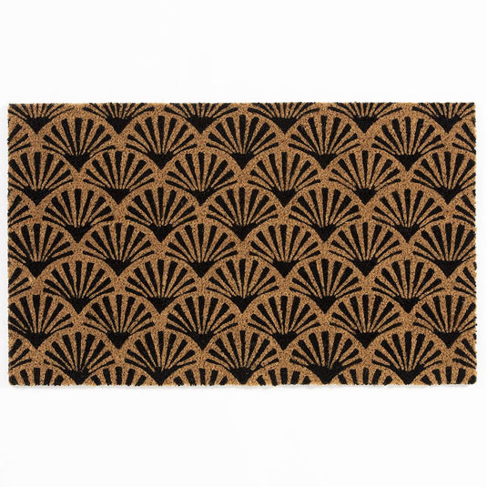 Astley Scallop Deco Coir Black Doormat