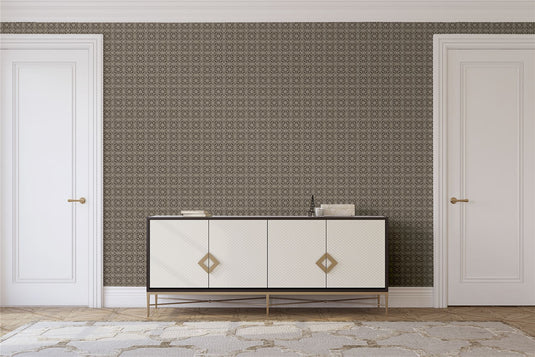 Moorish Mosaic Chocolate Brown Wallpaper