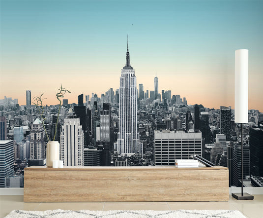 New York Sunset Mural Wallpaper