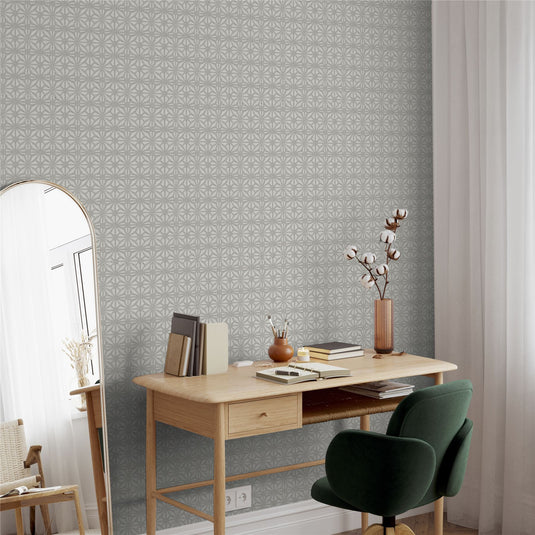 Moorish Mosaic Warm Grey/Silver Wallpaper