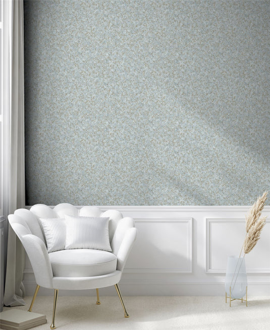 Textured Marble Soft Blue / Gold Wallpaper