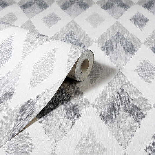 Scandi Diamond Silver Wallpaper