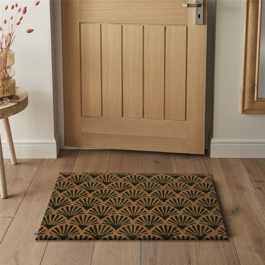 Astley Scallop Coir Forest Green Doormat