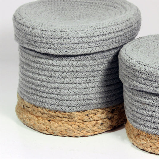 Balham Lidded Nested Baskets Grey