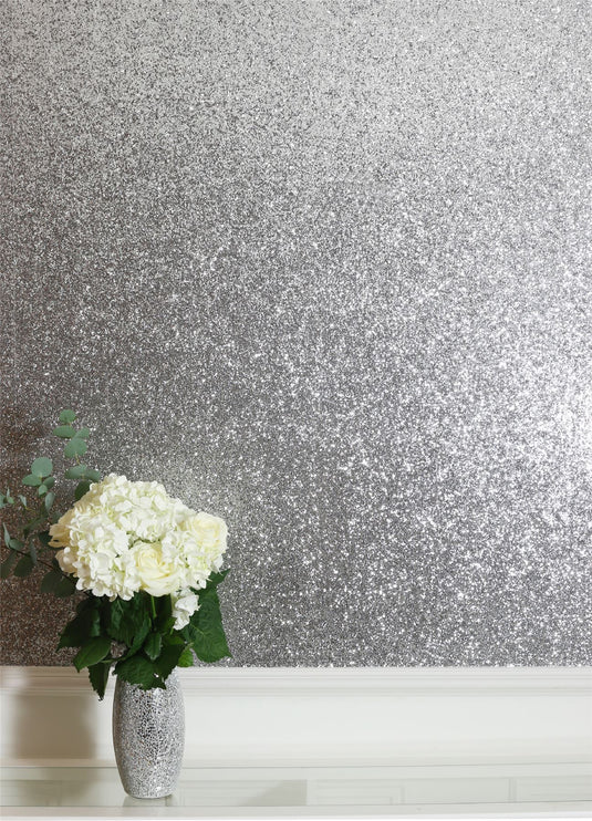 Sequin Sparkle Silver Wallpaper