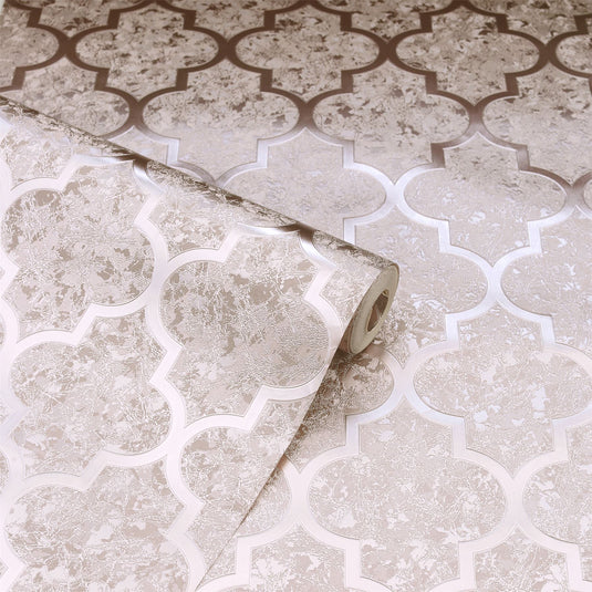 Velvet Trellis Rose Gold Wallpaper