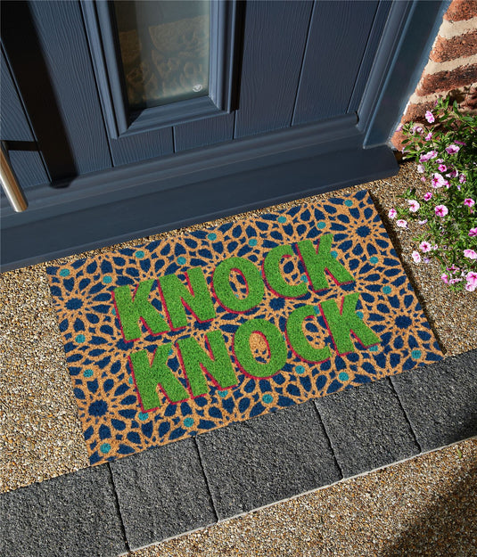 Astley Knock Knock Printed Coir Doormat