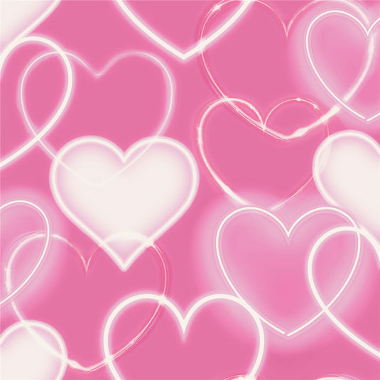 Neon Heart Wall Pink Wallpaper