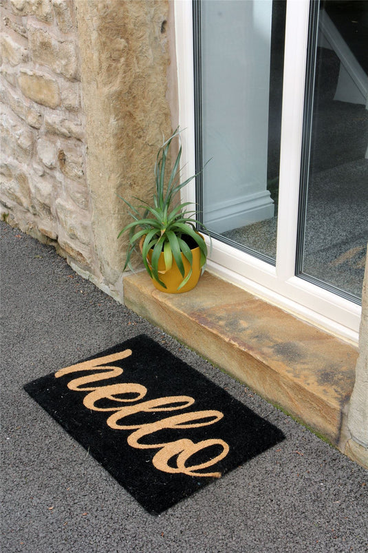 Astley Hello Printed Coir Doormat