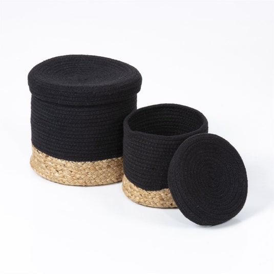 Balham Lidded Nested Baskets Black