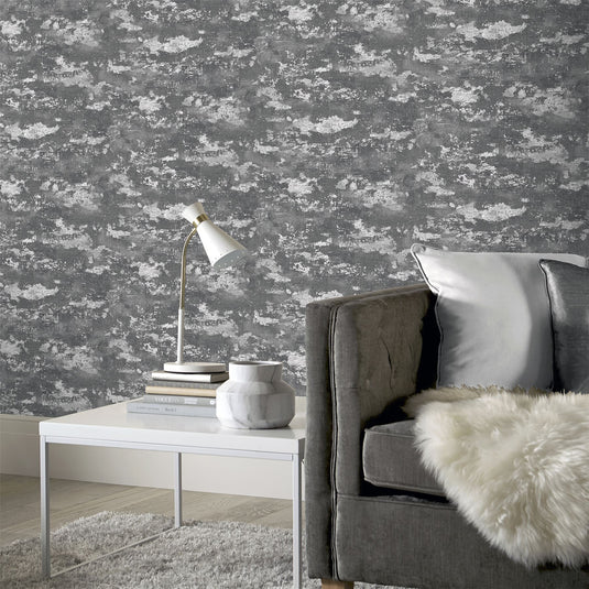 Patina Grey/Silver Wallpaper