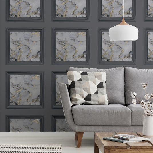 Bahia Panel Charcoal Wallpaper