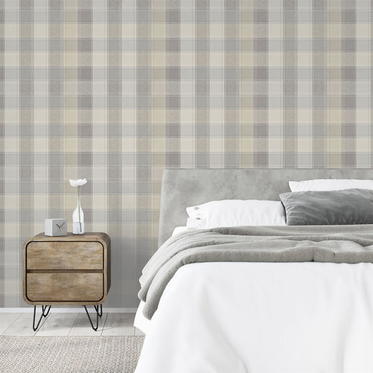 Country Check Grey Wallpaper sw12