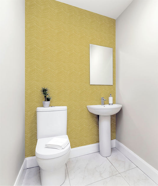 Arrow Weave Ochre Wallpaper