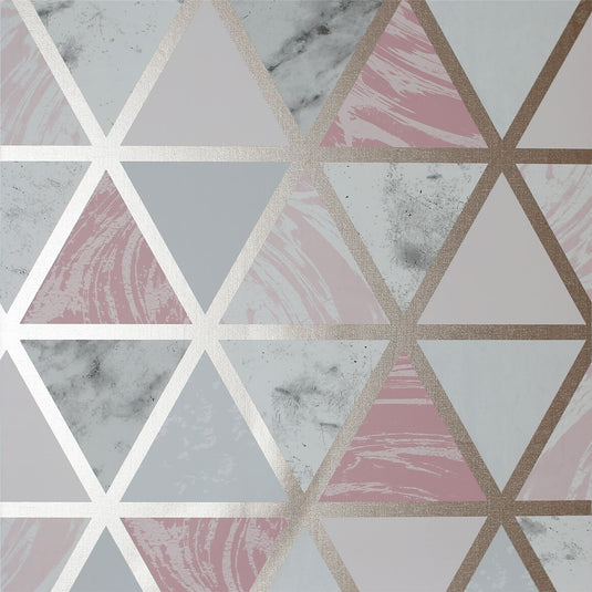 Marble Geo Pink Multi Wallpaper