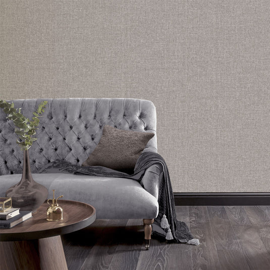 Luxe Hessian Mink Wallpaper