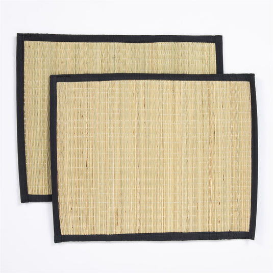 Spey Dry Grass 35x45cm Black Set of 2 Placemat