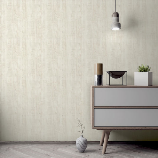 Luxe Timber Ivory Wallpaper