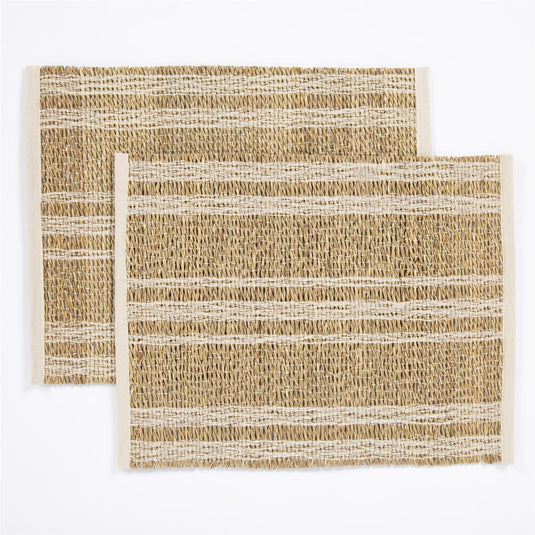 Tay Seagrass/ Cotton 35x45cm Cream Set of 2 Placemats