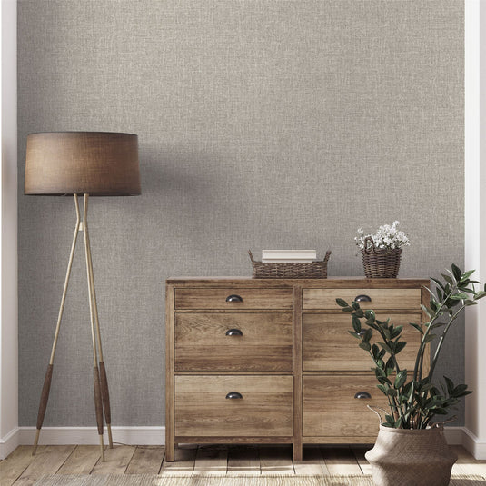 Country Plain Taupe Wallpaper