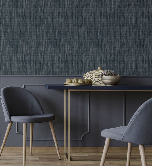 Luxe Plain Navy Wallpaper