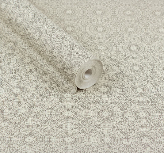 Symmetrical Chic Champagne and Silver Wallpaper