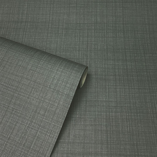 Weave Texture Dark Grey Wallpaper