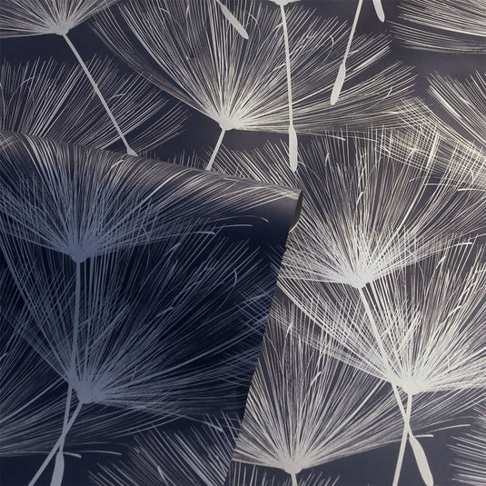 Harmony Dandelion Navy/Silver Wallpaper