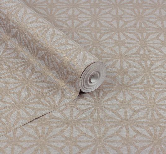 Moorish Mosaic Taupe and Gold Wallpaper