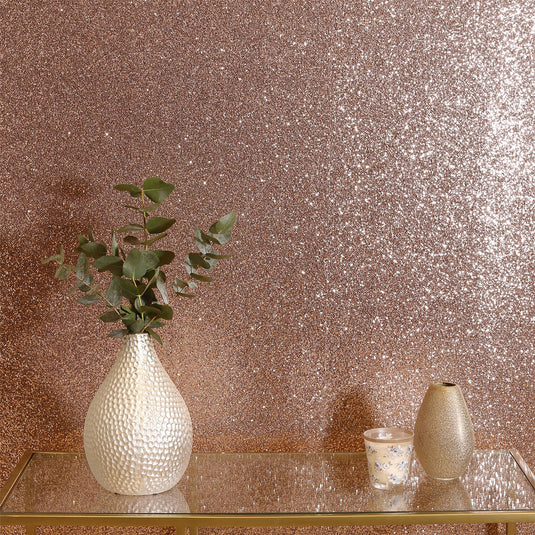 Sequin Sparkle Rose Gold Wallpaper