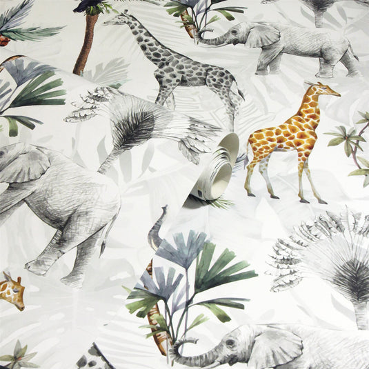 Serengeti Animals Multicoloured Wallpaper