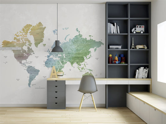 World Map Mural Wallpaper