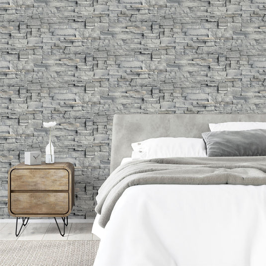 Slate Wall Grey Wallpaper