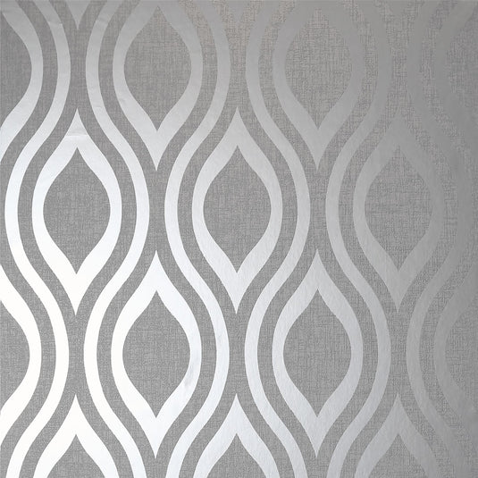 Luxe Ogee Silver Wallpaper