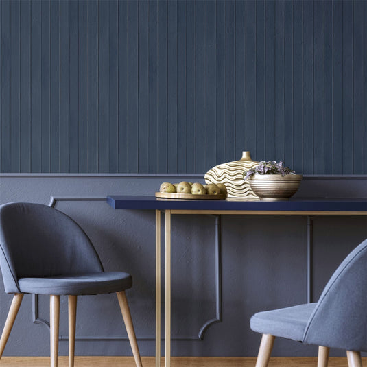 Flat Wooden Plank Blue Wallpaper