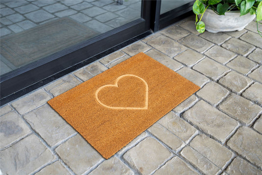 Astley Pressed Heart Embossed Coir Doormat